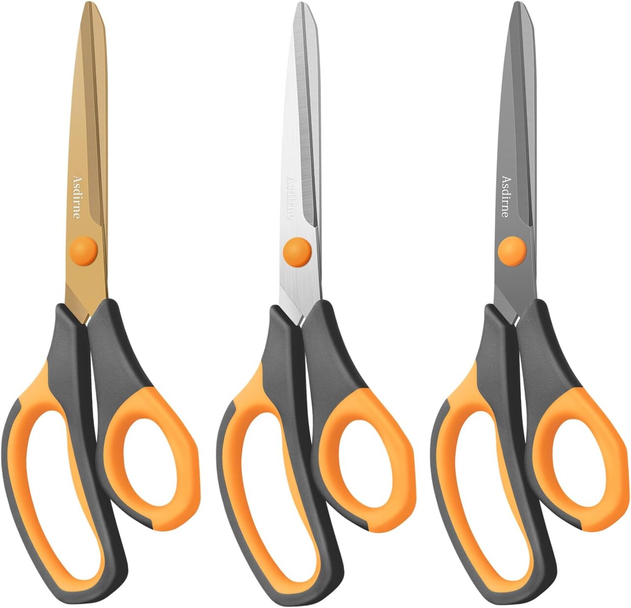 Titanium Scissors, Premium 8.6” All Purpose Scissors, Ultra Sharp Stainless Steel Blades, Comfortable Grip, Great for Craft, Office, School and Everyday Use, Black/orange